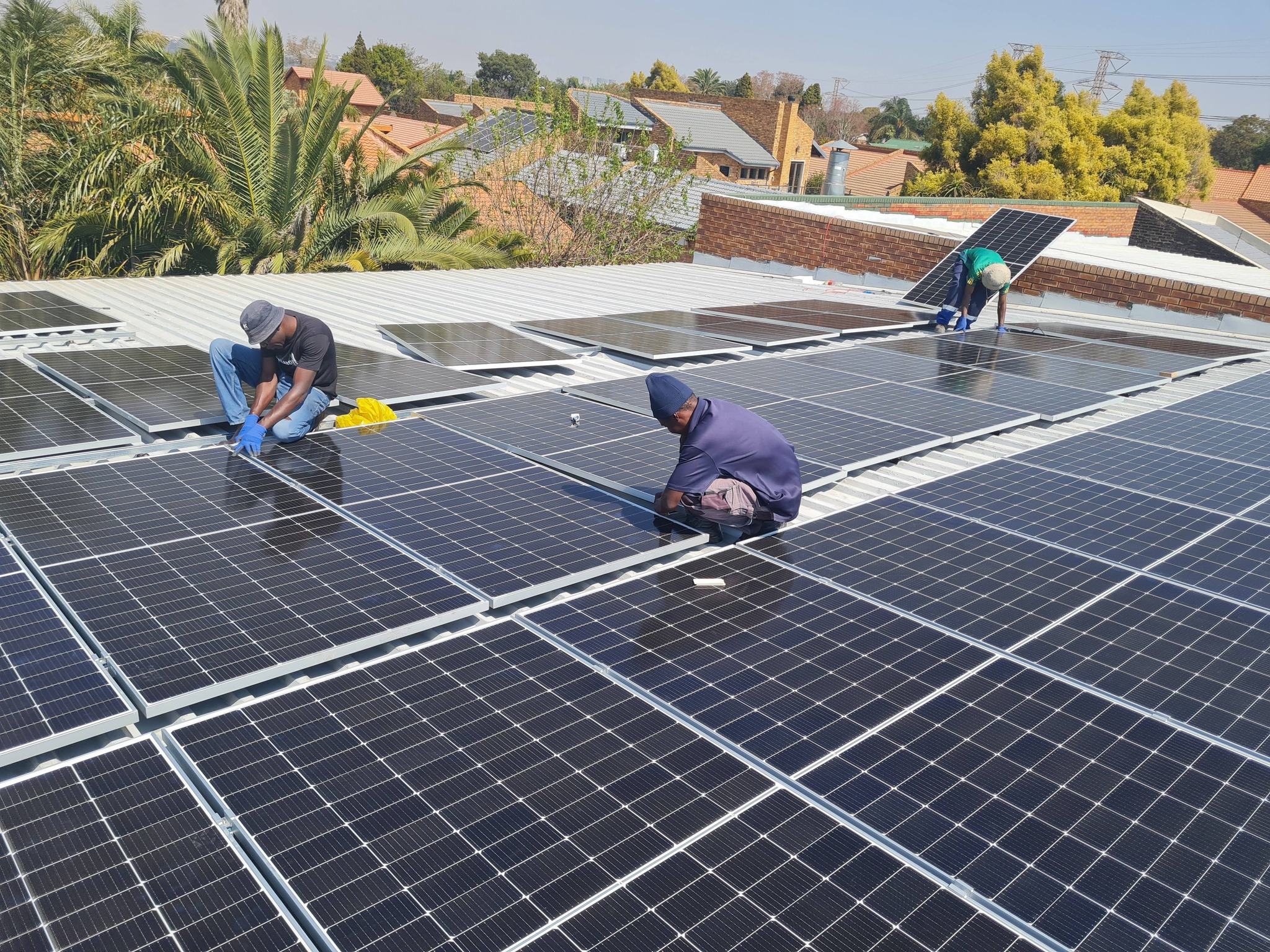 High‑quality solar installation with gold accents —